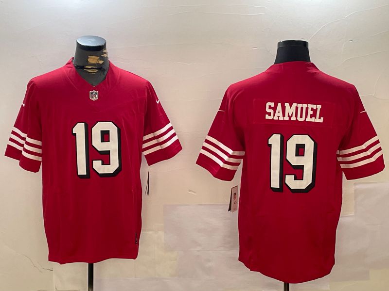 Men San Francisco 49ers #19 Samuel Red three generations 2024 Nike Limited NFL Jersey style 1->->